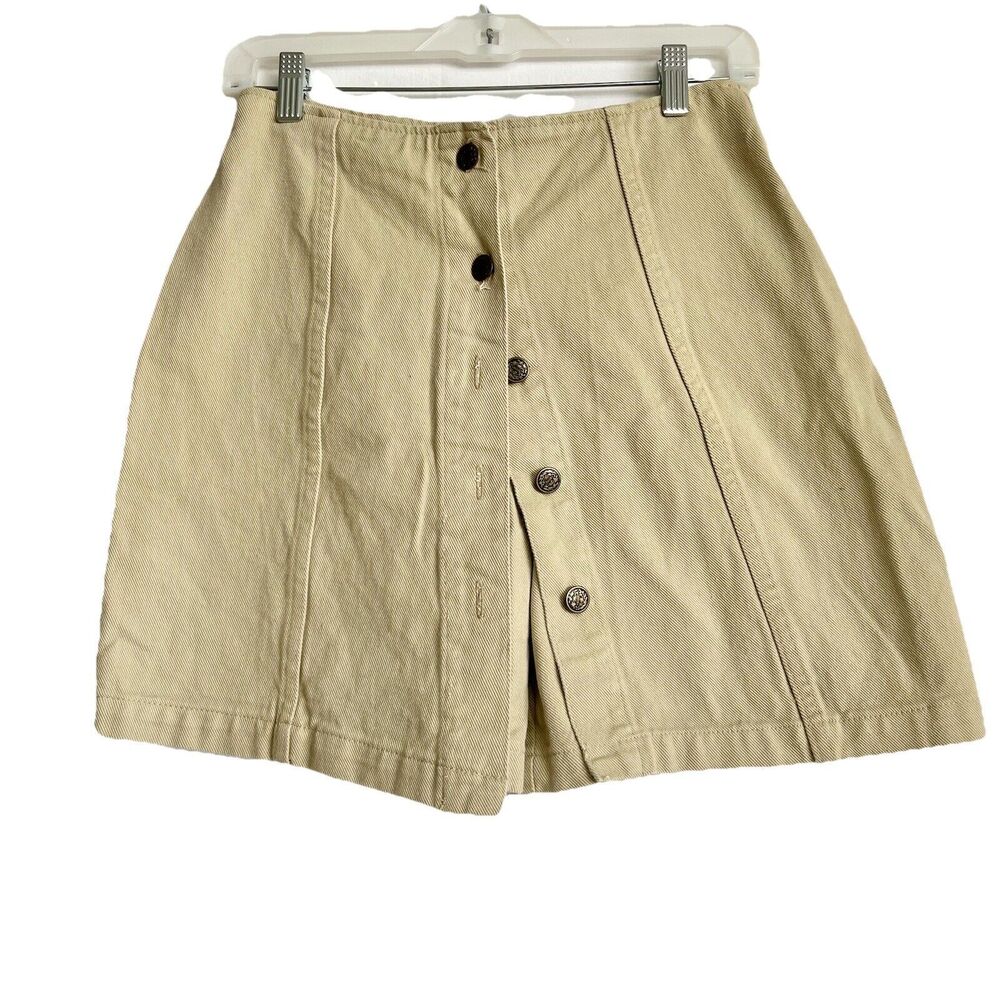 Vintage Newport News Tan Denim Pencil Skort Size 10 Made In USA Y2K Gyaru 90s